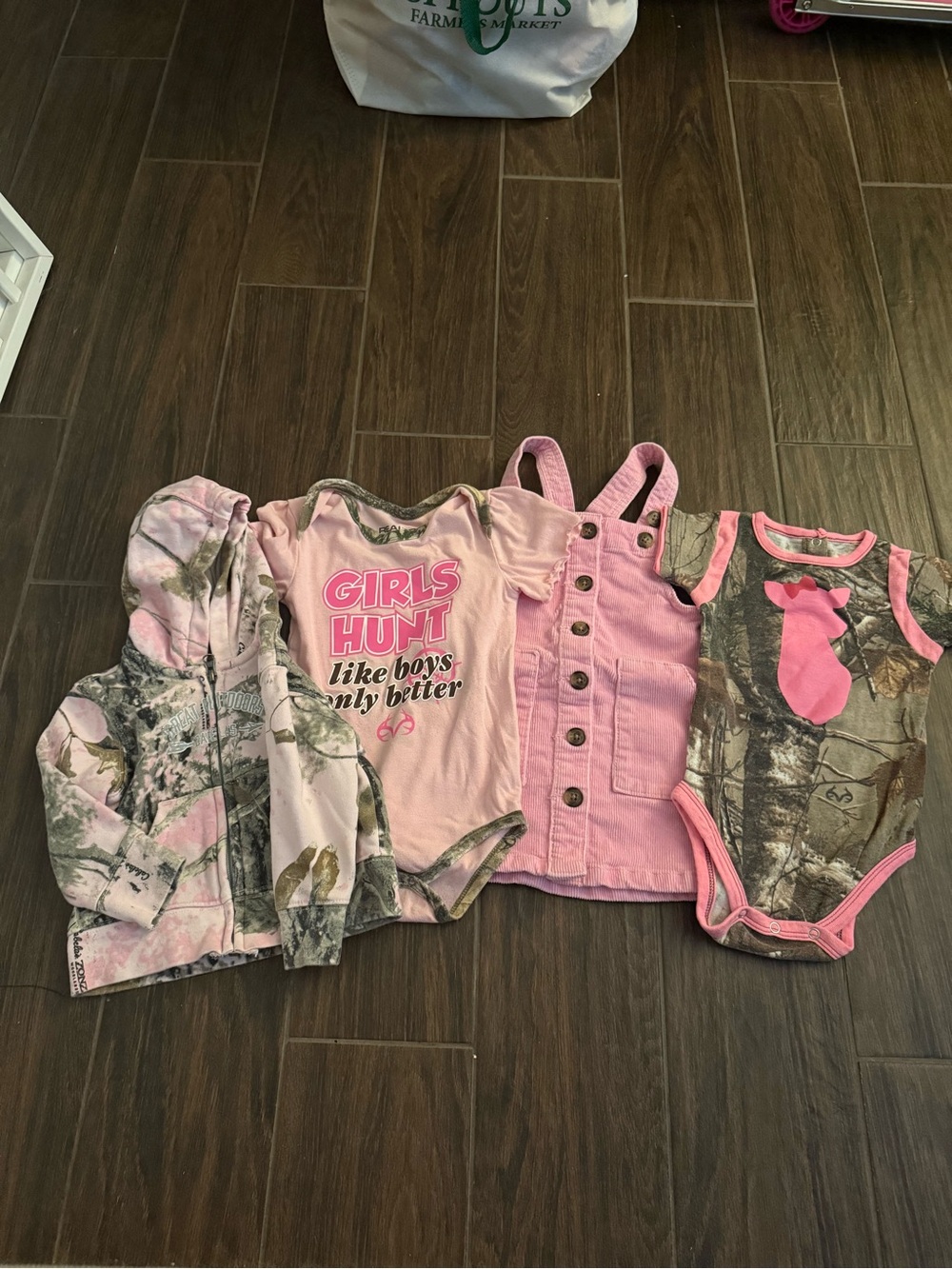 Baby Girls Pink Camo Outfit Set - Bodysuits, Dress & Hoodie